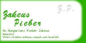 zakeus pieber business card